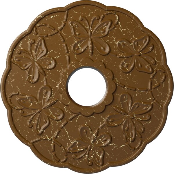 Ekena Millwork Terrones Butterfly Medallion (Canopies up to 3 7/8"), 17 7/8"OD x 3 7/8"ID x 1"P, Smokey Topaz CM17TSSTC - main